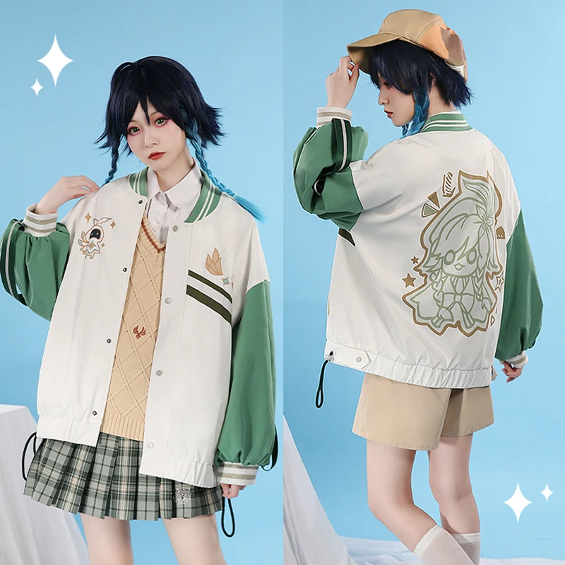 

IN STOCK Game Genshin Impact Venti Cosplay Costume Venti Doujin JK Uniform Genshin Impact Cosplay Casual Wear