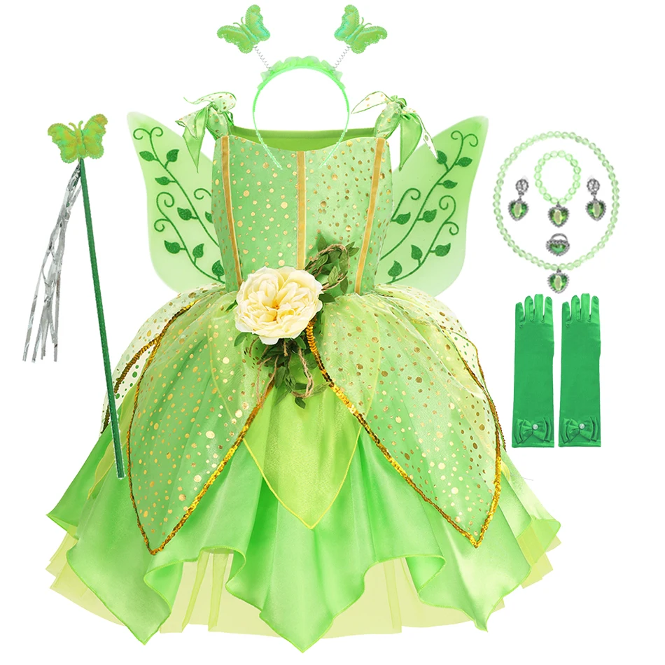 Muababy-Girls-Tinker-Bell-Costume-Halloween-Costume-Green-Fancy-Dress ...