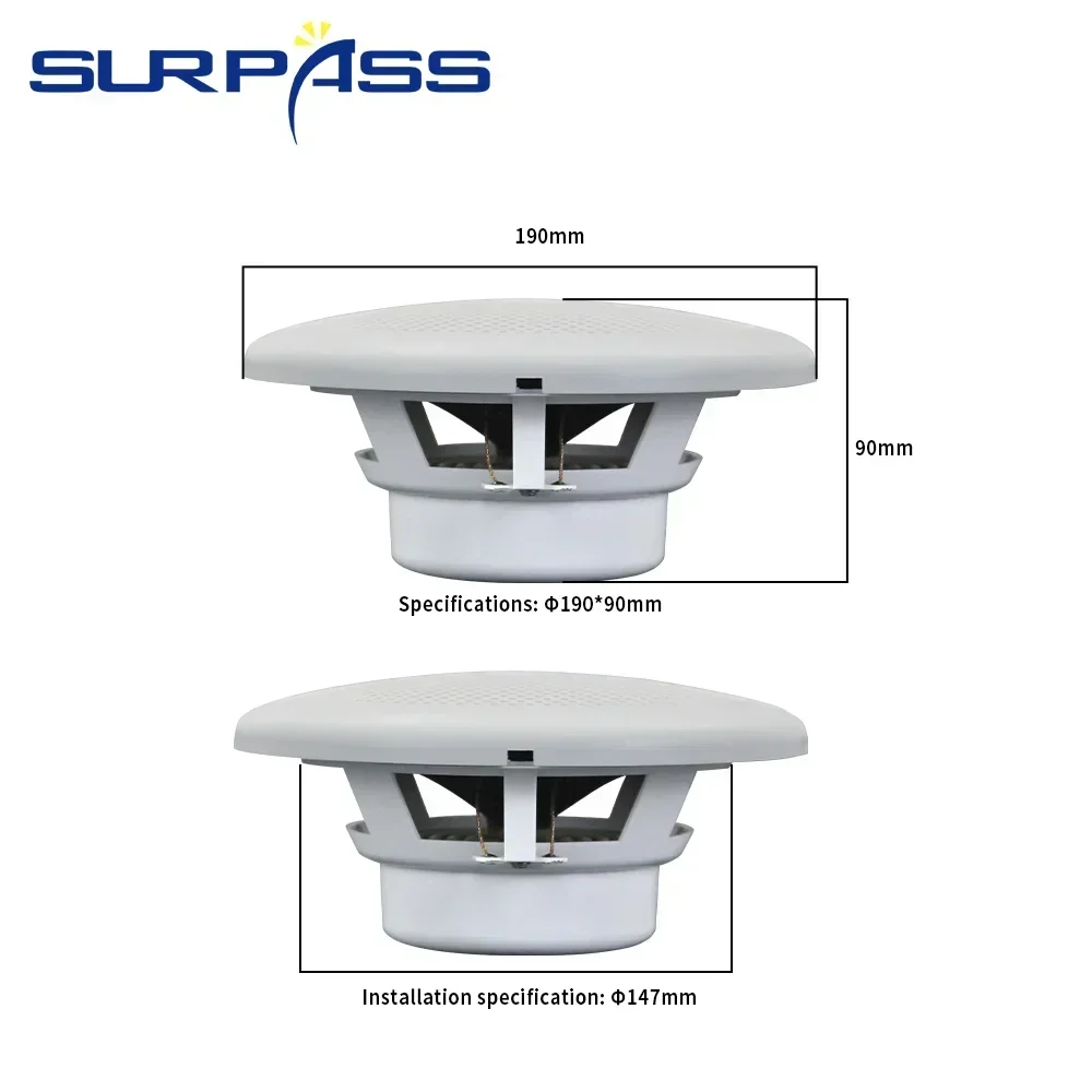 Wall ceiling speaker marine speakers 6inch 25W marine speakers IP44 boat speakers Waterproof Recessed Music ceiling Speaker for Yacht SPA Bathroom Shower Room Sauna