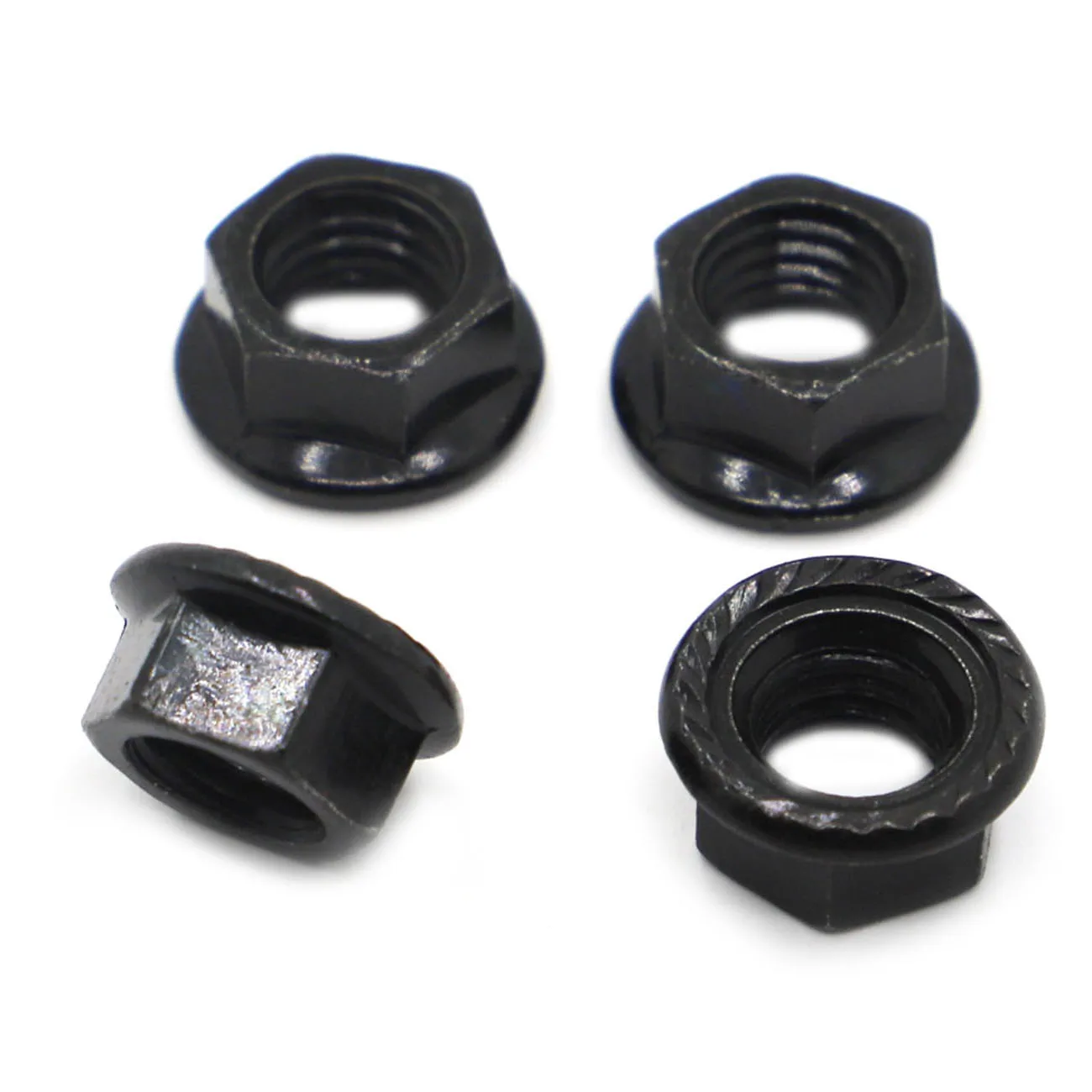 550pcsHexagonFlangeNutBlackCarbonSteelM3M4M5M6M8M10M12