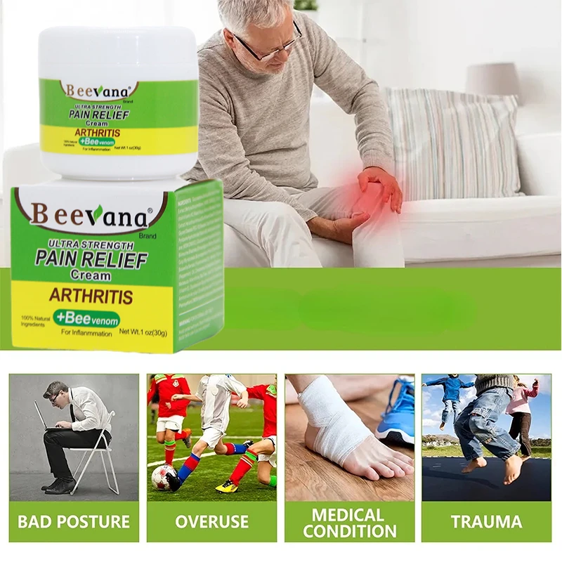 

Bee Venom Joint Relief Cream Relieves Swollen Knees Body Pain Relief Ointment Relieves Swelling Soreness Health Care Men Women