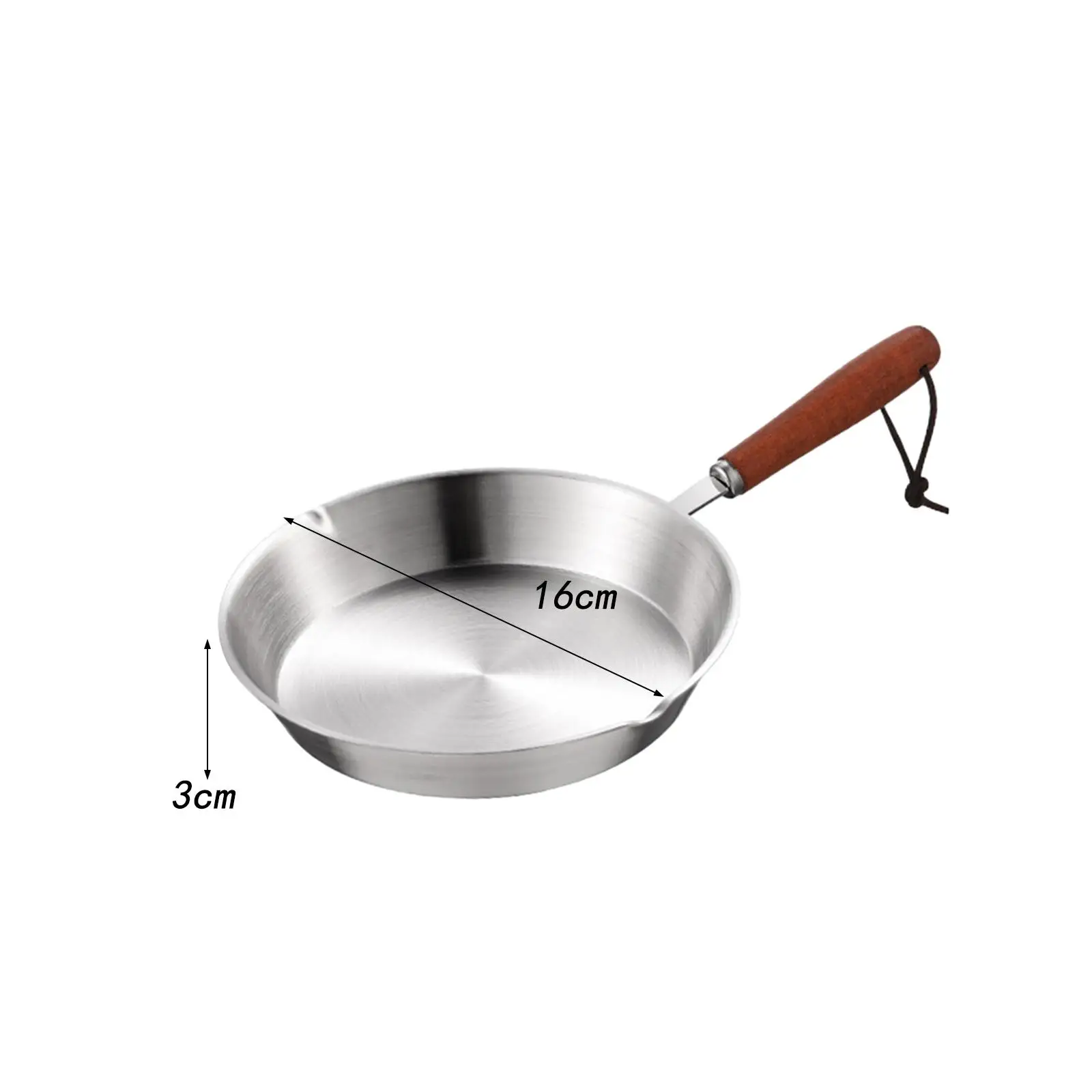 Stainless Steel Frying Pan Kitchen Cookware Ergonomic Handle Cooking Pan Egg Frying Pan Nonstick for All Stovetops Travel Rvs
