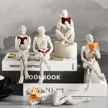 La lecture femme Statues abstraites Sculptures Yoga Figurine nordique salon décor à la Maison décoration Maison bureau ornements 1