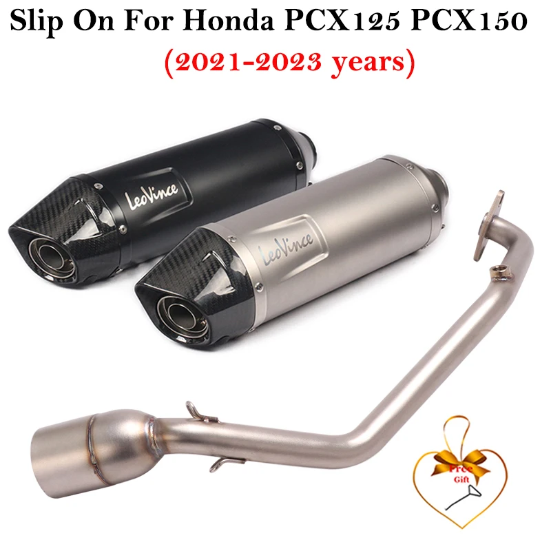 

Полная система для Honda PCX125 PCX150 PCX 125 150 2021 2022 мотоциклетный углеродный глушитель выхлопных газов глушитель дБ убийца Передняя средняя Соединительная труба