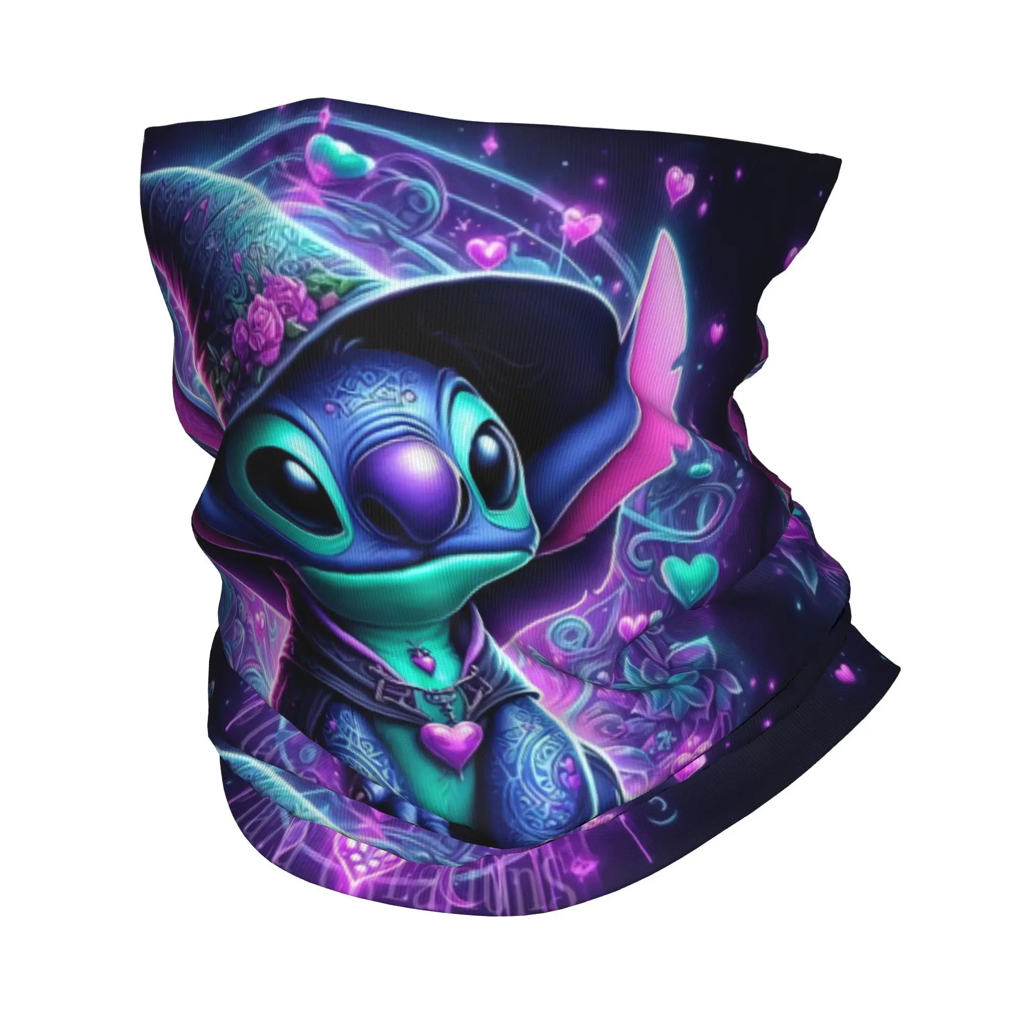 Halloween Stitch Cartoon Bandana Winter Neck Warmer Women Windproof Wrap Face Scarf for Ski Gaiter Headband neck wrap neck gaiter bandana neck cover