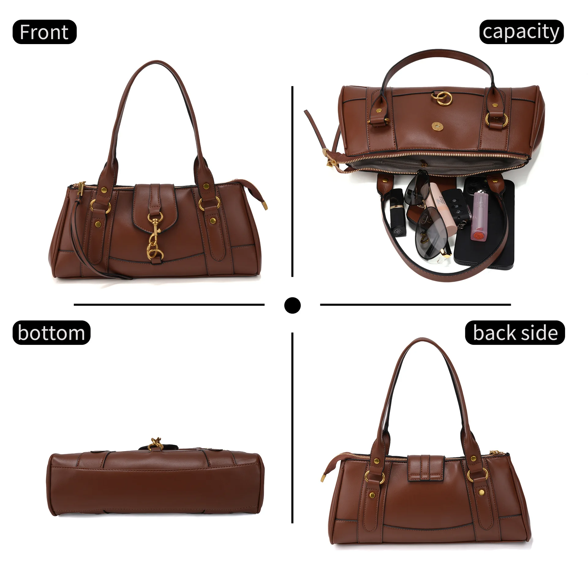 French Stylish New Women's Handbag Trendy Quality Leather Fashionable Shoulder Bag Versatile Single Strap Square Shape Bag