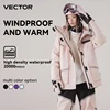 VECTOR Brand Men Women Ski Jacket Winter Warm Windproof Waterproof Ski Suit Outdoor Sports Snowboard Coat Splicing double plate