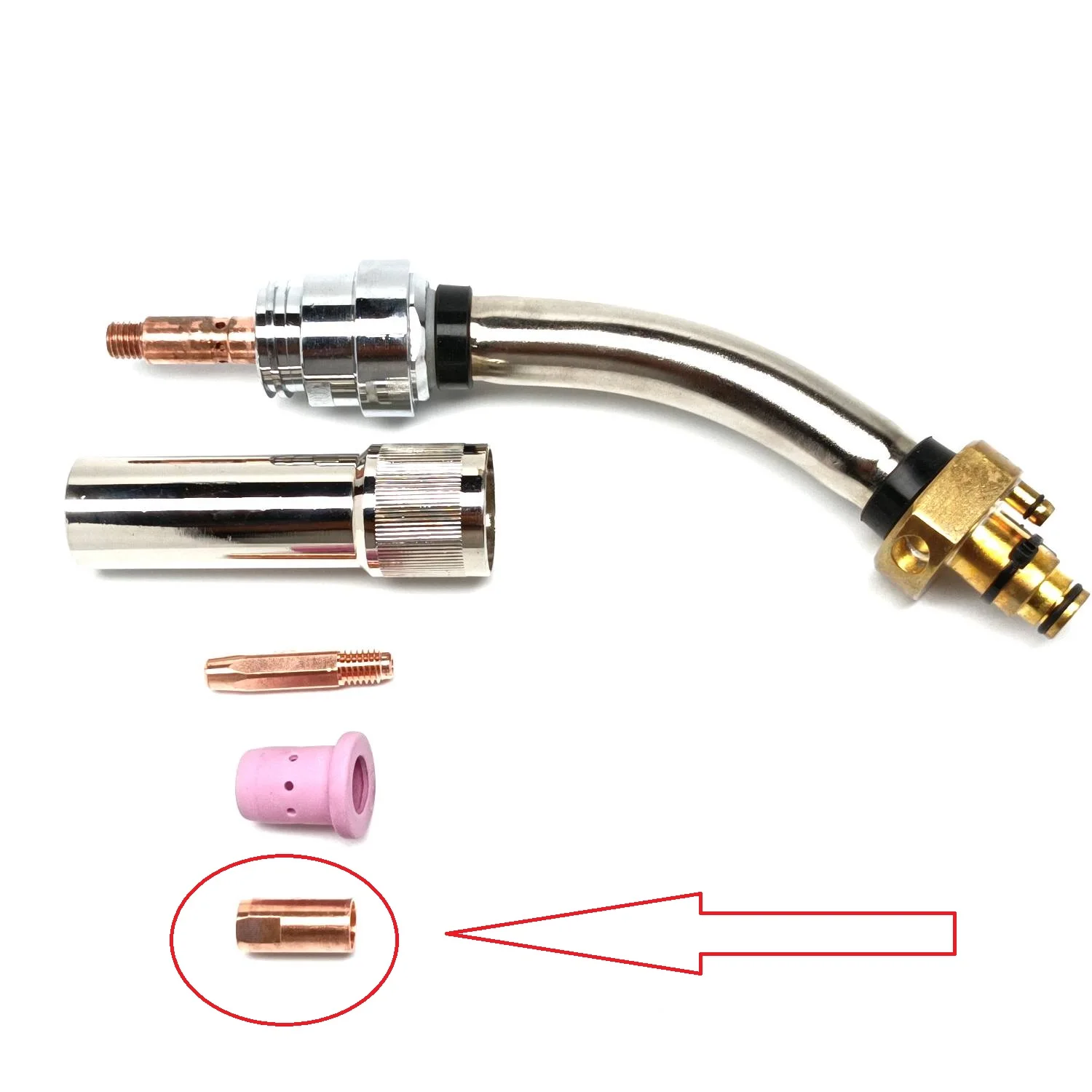 L10302C01Tip Nut Holder 3 Pieces #16 Fit OTC DAIHEN RTW5000H RTW5000S RTW5000L 500A Robot Welding MIG Torch Swan Neck