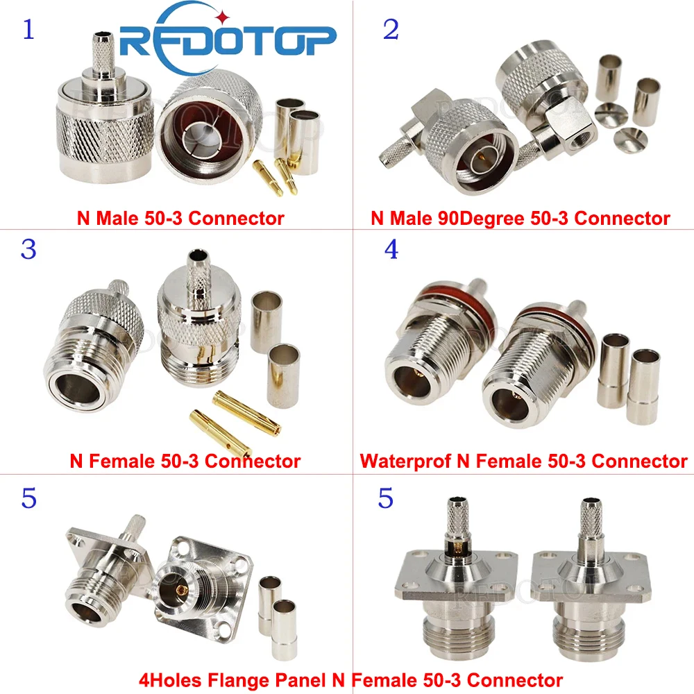 Connettore TNC. Plug maschio Crimp. RG58 RG142 LMR195