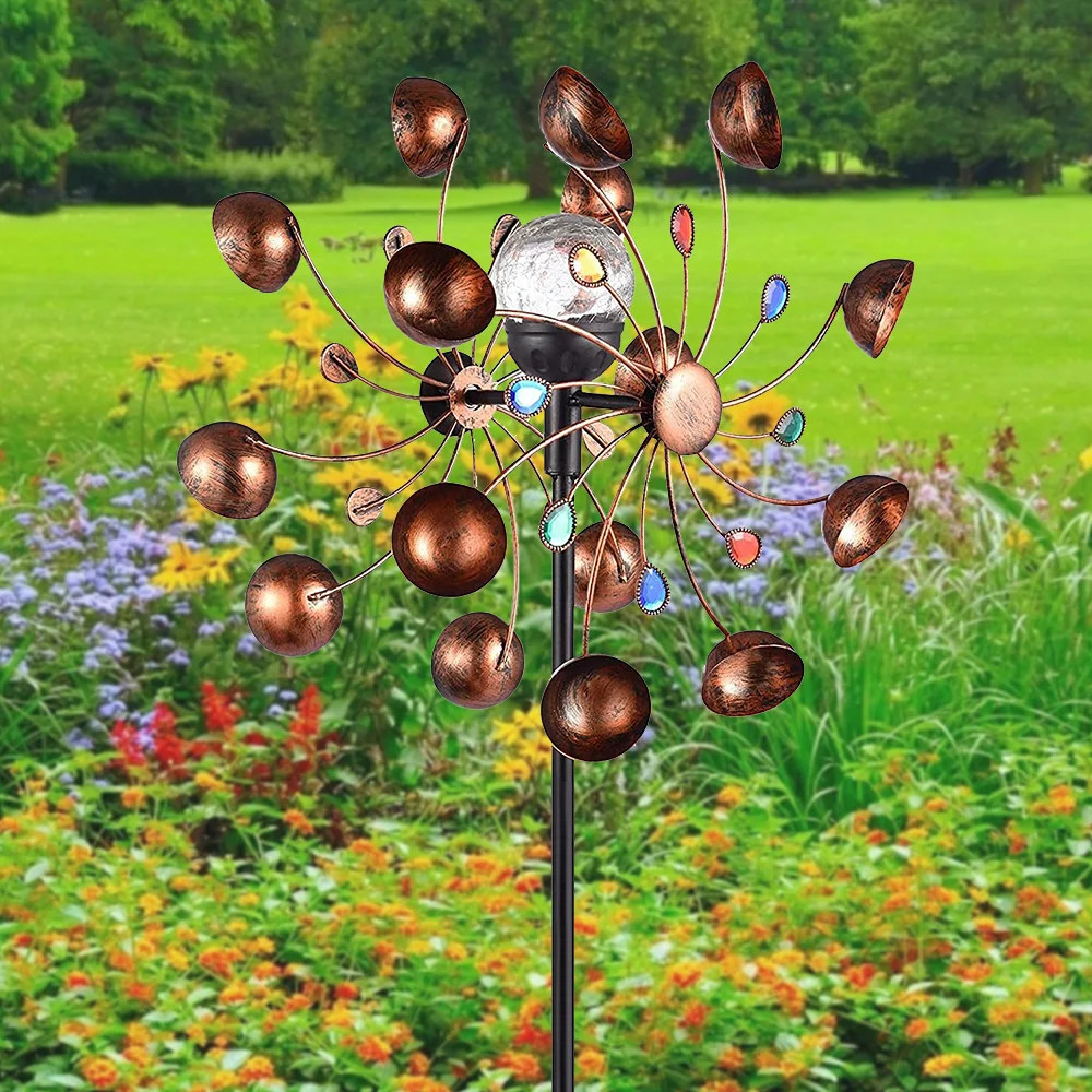

Solar Wind Spinner light Garden Solar light LED Outdoor Garden Lawn Decor Sculpture Wind Spinners Gardening Yard decoration