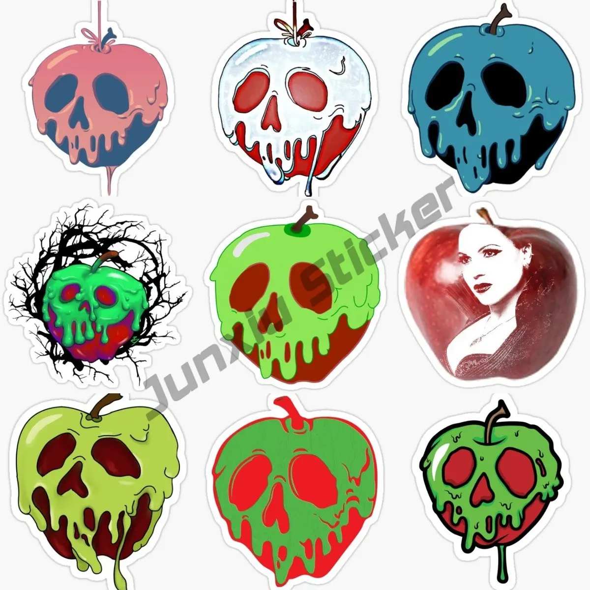 

Funny Creative Car Sticker Poison Apple Sticker Skull Laptop Cup Cooler Car Vehicle Window Bumper Waterproof PVC Decal