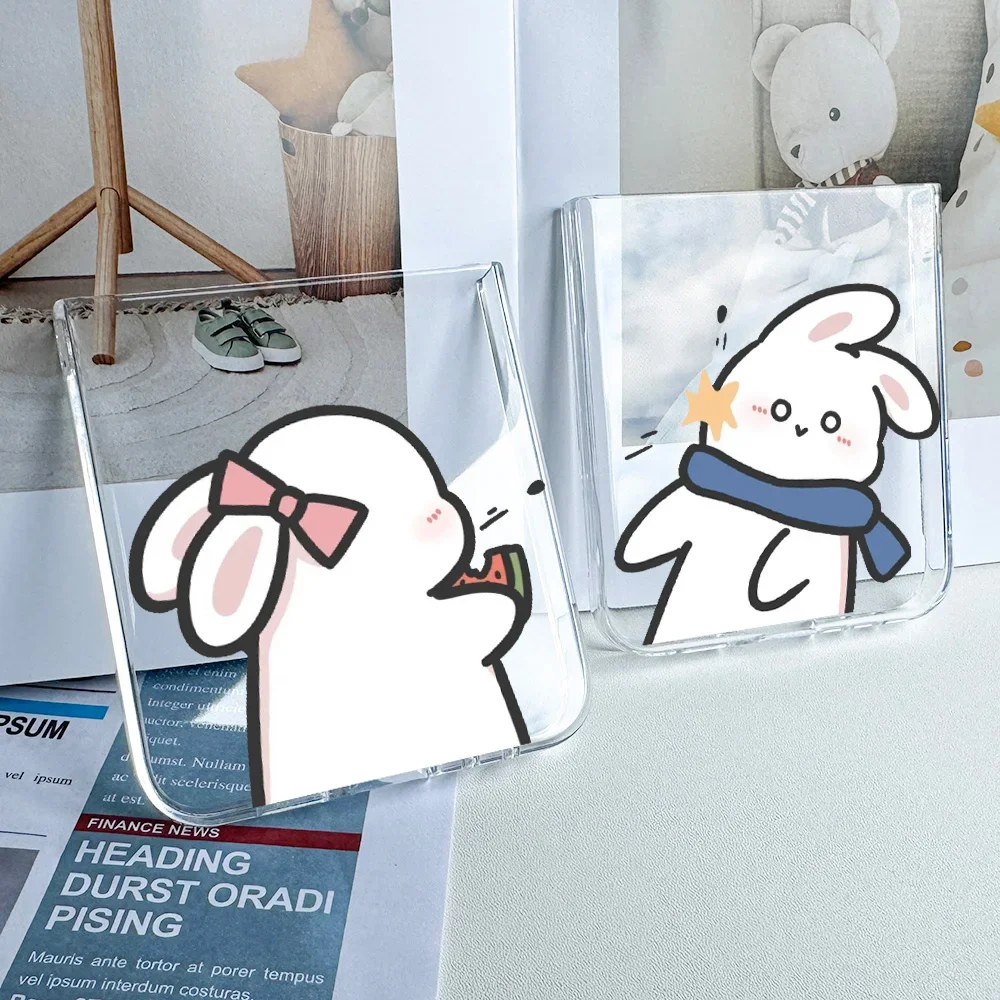 Clear Trendy Paired Couple Pattern Case - Funny & Cute Kawaii Design, Impact Resistant Shell