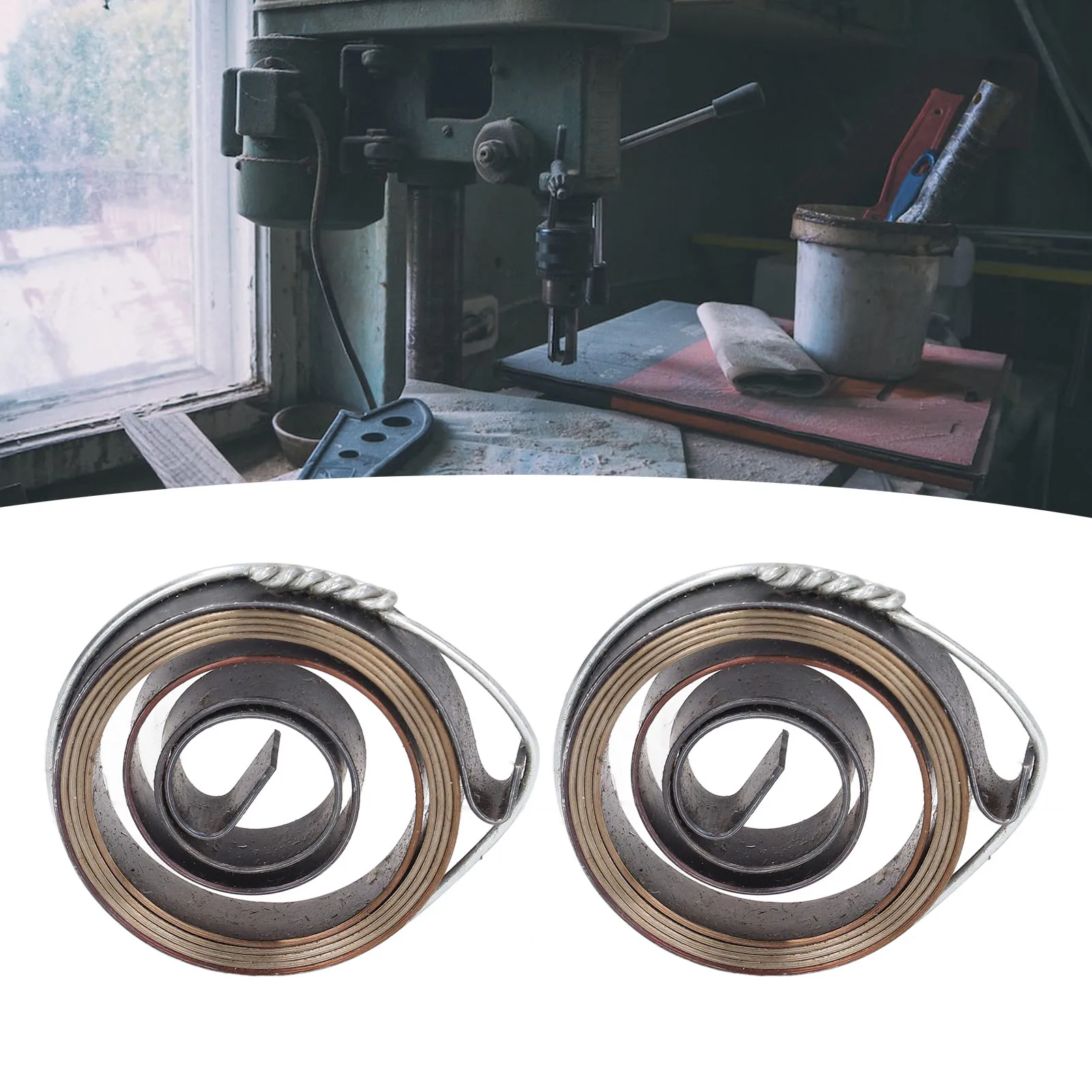 Description Picture 5 of item2Pcs Drill Press Spring Quill Feed Return Coil 8mm Width 35mm Outer Diameter for Lathe Bench Drills Press Return Spring