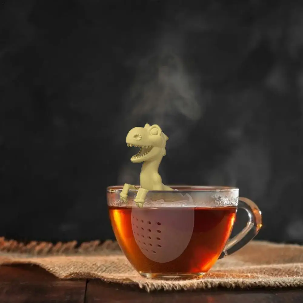 Diffuser Tea Infuser Tool Silicone Strainer Filter Hatched Dinosaur Leaf Drink Tool