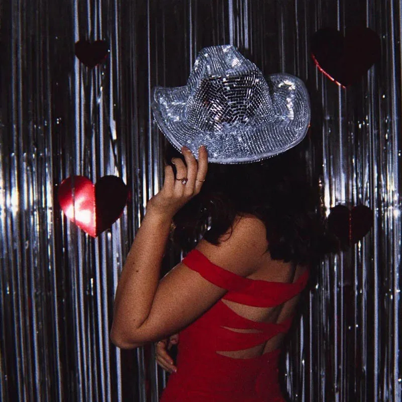 Disco Ball Hat Sunglasses for Adult 80s Birthday Disco Party Decoration Wedding Bride To Be Party Decor Mirror Disco Cap