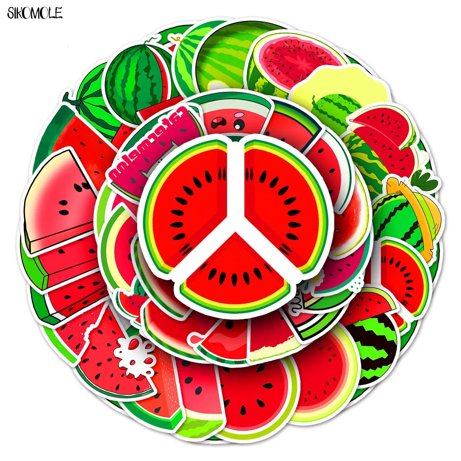 

10/30/50pcs Cute Watermelon Stickers Fruits DIY Children Laptop Suitcase Skateboard Guitar Cartoon Graffiti Sticker Kid Gift Toy