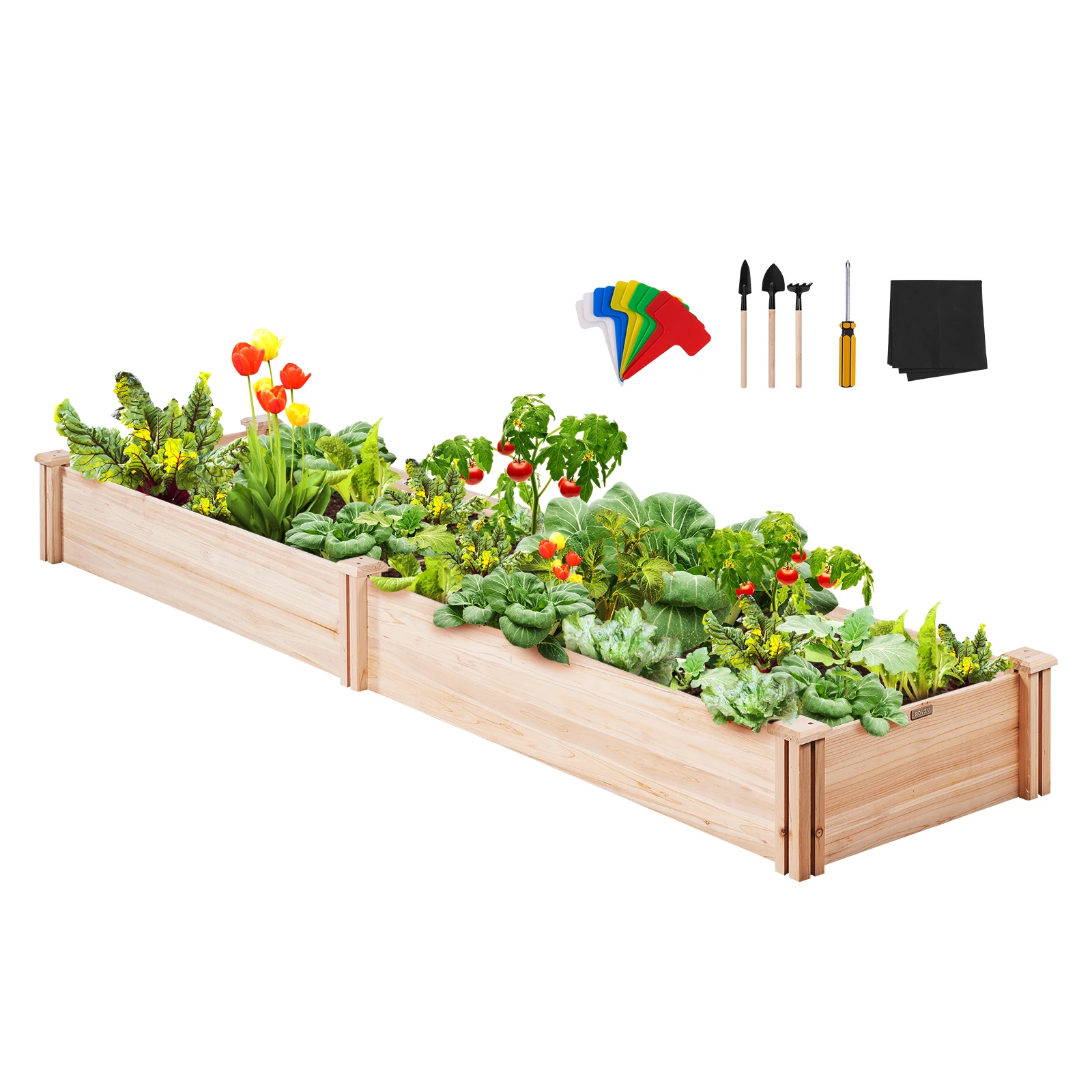 

VEVOR Wooden Planter Box Outdoor Raised Garden Bed Planting Boxes with Open Base for Growing Vegetable/Herbs in Backyard/Balcony