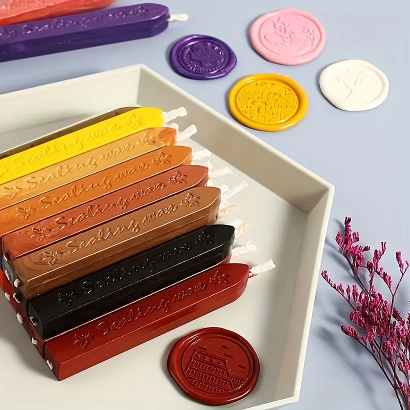 1 antique seal wax stick with wick for stamp letters vintage wax seals, various colors Christmas gifts