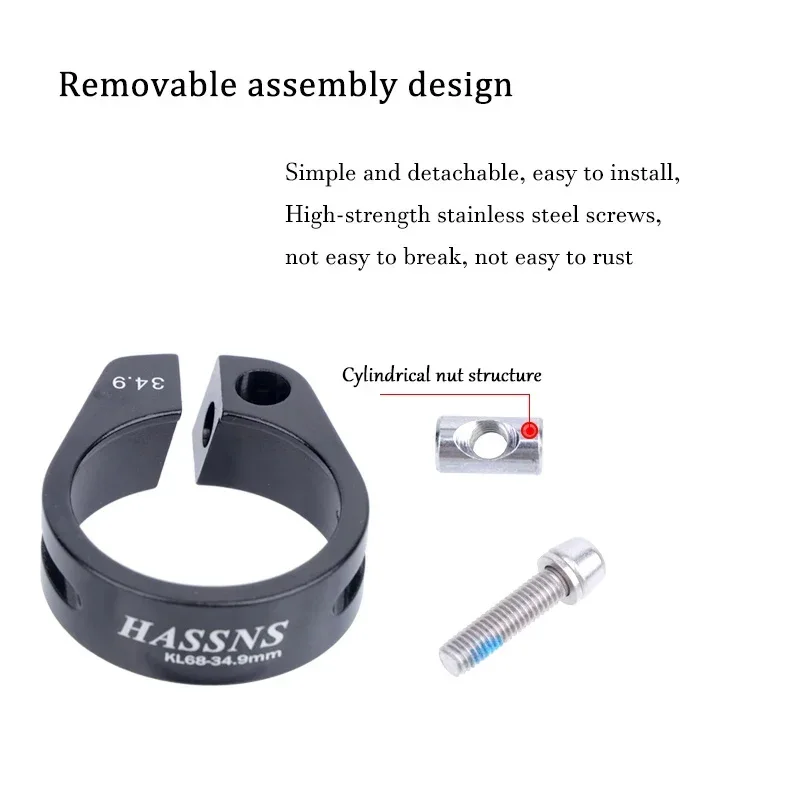 Description Picture 6 of itemHASSNS Bicycle Seatpost Clamp Saddle Blocking Bike Seat Clip 31.8/34.9MM Post Collar Closure for Dropper 27.2/28.6/31.6MM MTB