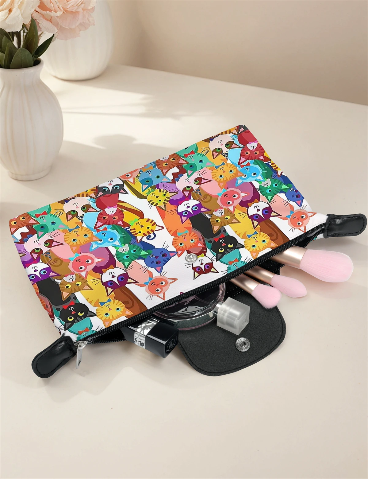 Makeup Bag Travel Toiletry Bag Cute Makeup Brushes Bag Cosmetic Bags for Women Zipper Makeup Bags for Purse