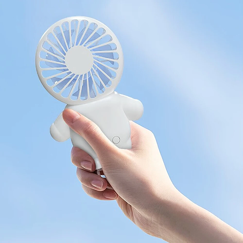 Portable Handheld Fan Cartoon USB Rechargeable Charging Mini Desktop Air Cooler Fan Cooling Travel Hand Fans Ventilation
