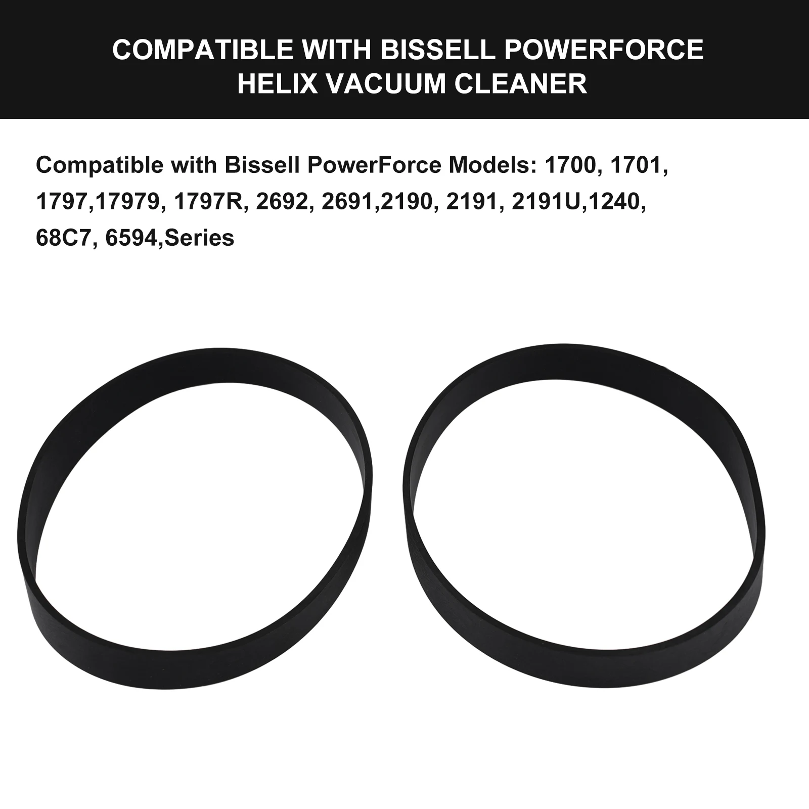 2pcs Belt For PowerForce Helix 2191U, 2191, 2190H 1700 Vacuums High Quality Spare Belt Robotic Cleaner Spare Accessory 2pcs belt for bissell powerforce helix 2191u 2191 2190h 1700 vacuum cleaner connects motor roller 1608225 32074 replacement part