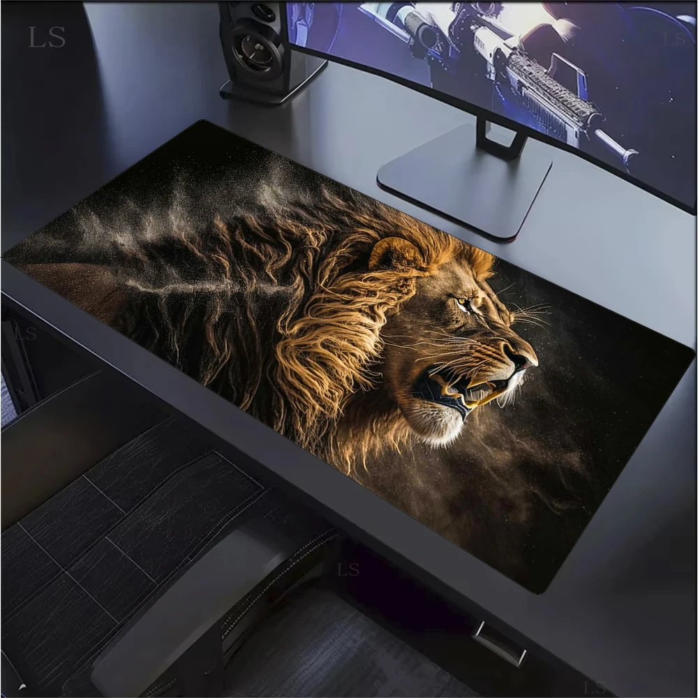 Computer Mat Tiger lion Tiger Mouse pad Non-slip HD Print Large Size 900x400mm Desk Mat ...