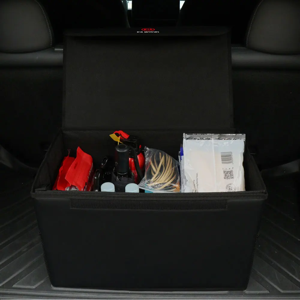 Große Kapazität Kofferraum Aufbewahrungstasche Weichfilz Organizer Box Zubehör für KIA Sportage Ceed Sorento Optima Picanto Rio Soul – Detail 11