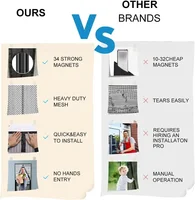 Heavy Duty Magnetic Screen Door Mesh Curtain Mosquito Net Bug Hands Free Partition Mute Striped Door Curtain Bedroom Ventilation 6