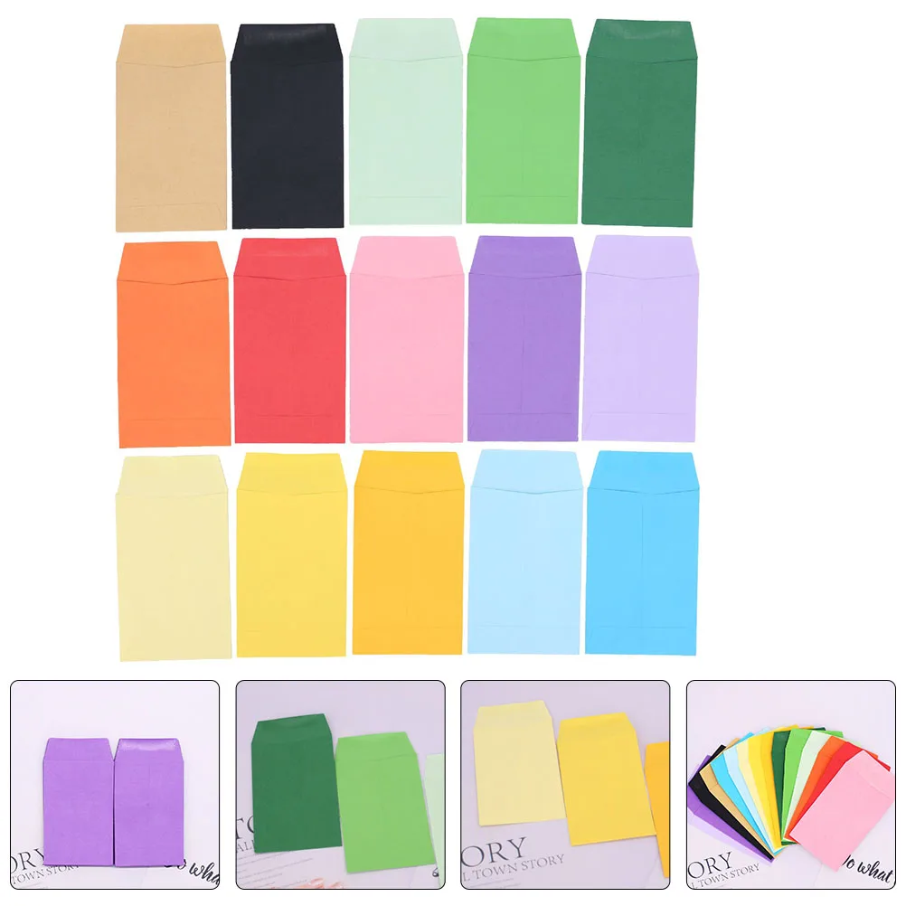 

50 Pcs Small Envelopes Cards Packing Blank Money Bag Holder Paper Cash Saving Solid Color Cash Envelopes Gift Envelopes Storage