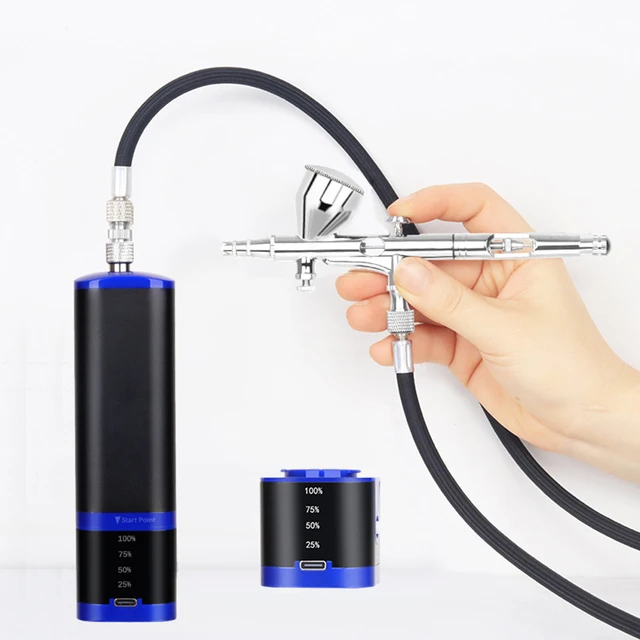 Portable Airbrush Kit 0.3mm with battery powered compressor