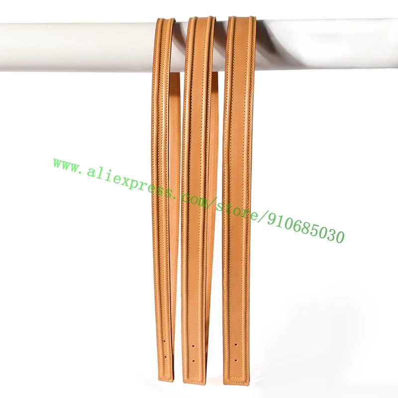 Top Quality Natural Beige Vachetta Leather Bag Strap For Luxury Designer Lady Handbag Purse Women Shoulder Carry Belt 6 Sizes