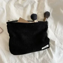 Luxurious Corduroy Cosmetic & Toiletry Organizer (Black)