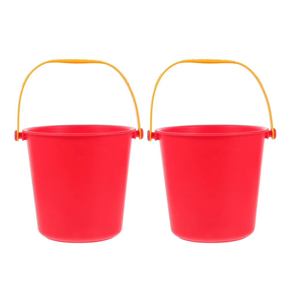 

2Pcs Beach Sand Pails Plastic Castle Mold Kids Beach Toyss Water Bucket Detergents Bucket Small Cleaning Pail Fun Summer Sand