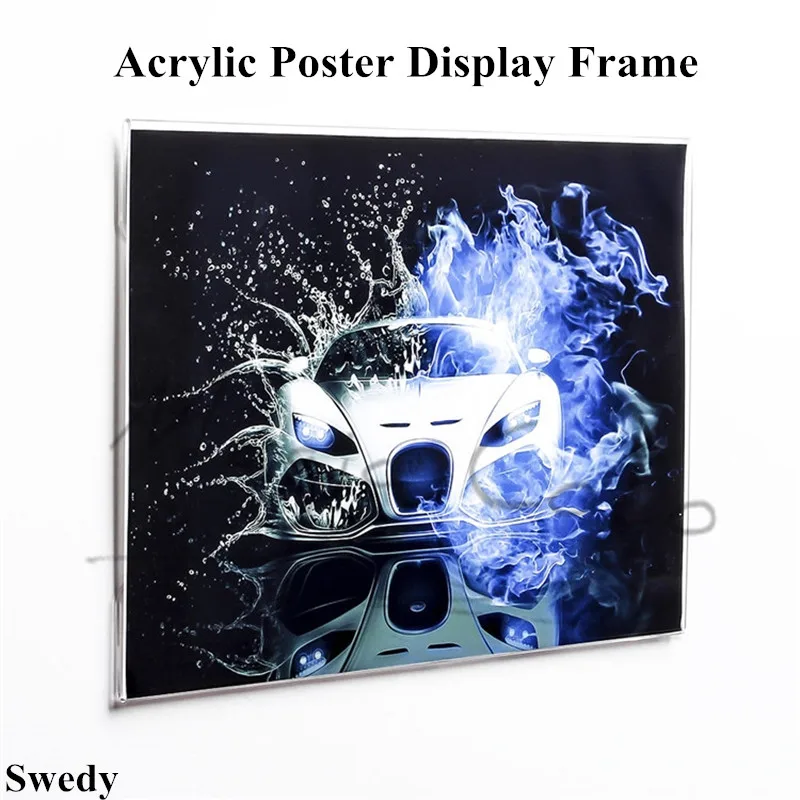 A4 Wall Mount Adhesive Acrylic Sign Holder Menu Paper Ad Frame Display Stand 8.5" X 11" Restaurant Price Listing Poster Frame