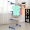 Folding Drying Rack for Home Balcony Baby Clothes Towels Floor Standing Multi-layer Stainless Steel Mobile Drying Rack  Hangers 4