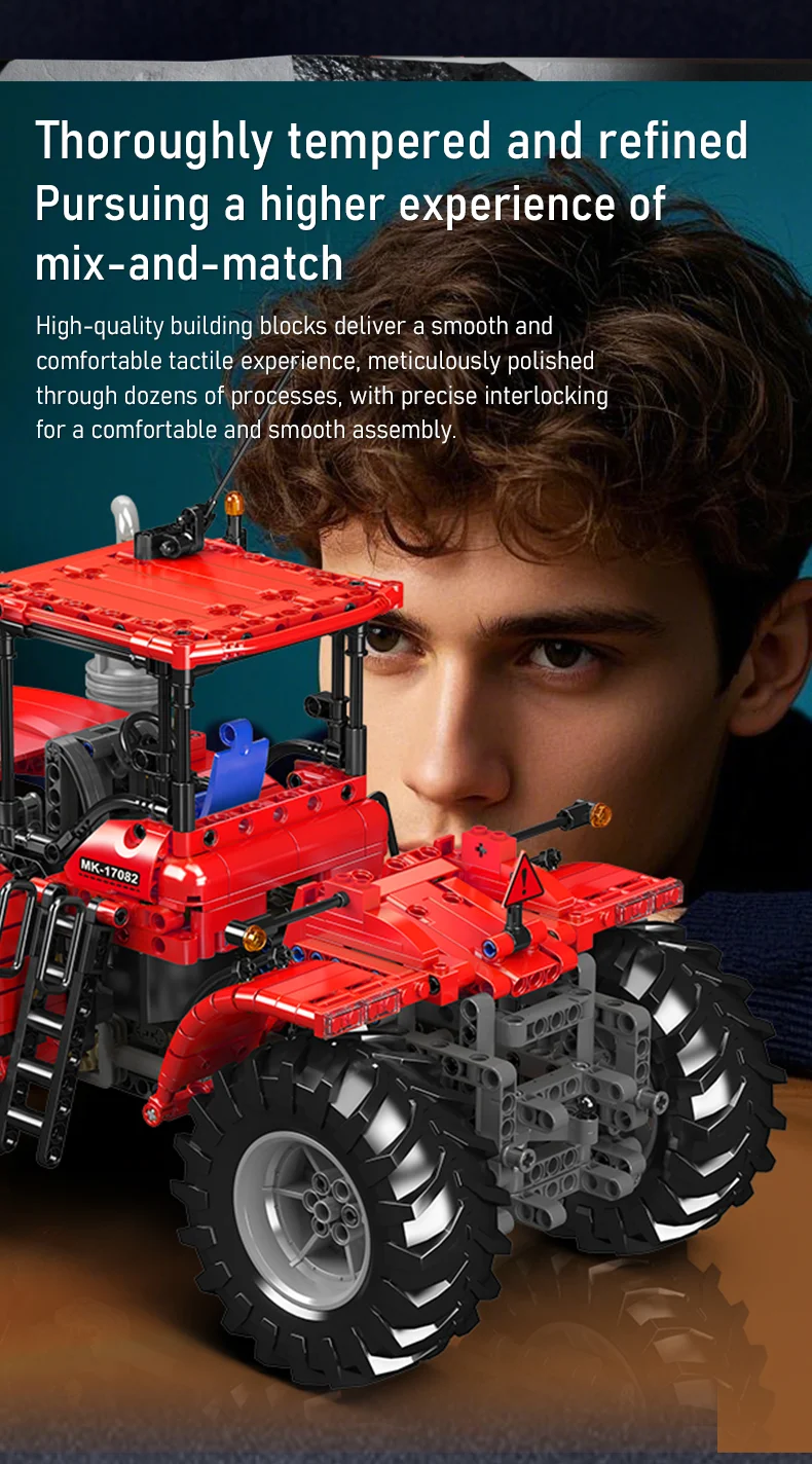 Mould King 17081/17082 Technischer Auto-Baustein, RC Challenger Gelenktraktor, Bausteine, Spielzeug, Weihnachtsgeschenk für Kinder – Detail 12