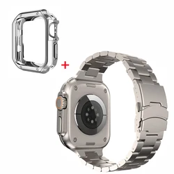 Elegant Titanium Bracelet with TPU Case - Men's Luxury Metal Band - 38mm (Silver - Titanium)