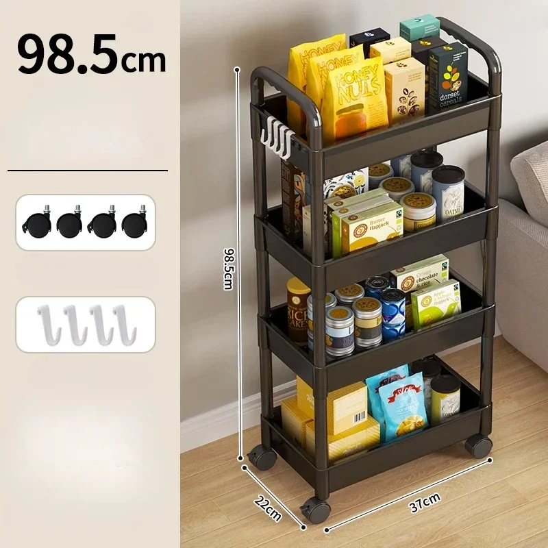 Storage Rack Household Multi-layer Small Cart Floor To Floor Kitchen Bedroom Bathroom With Wheels