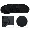 4pcs/set 7cm*5cm Car Cup Holder Anti-Slip Silicone Insert Coaster Mat Universal Car Accessories Black Fit For Most Cars Styling 5