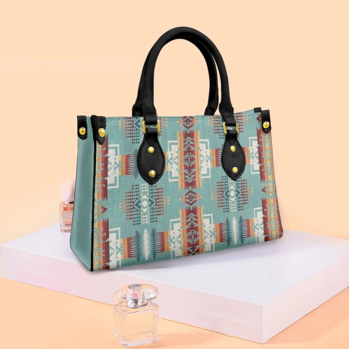 Shoulder Bag: Bucket Bag in Southwest Motif upcycled Indian designer f –  PADUKAS ARTISANS