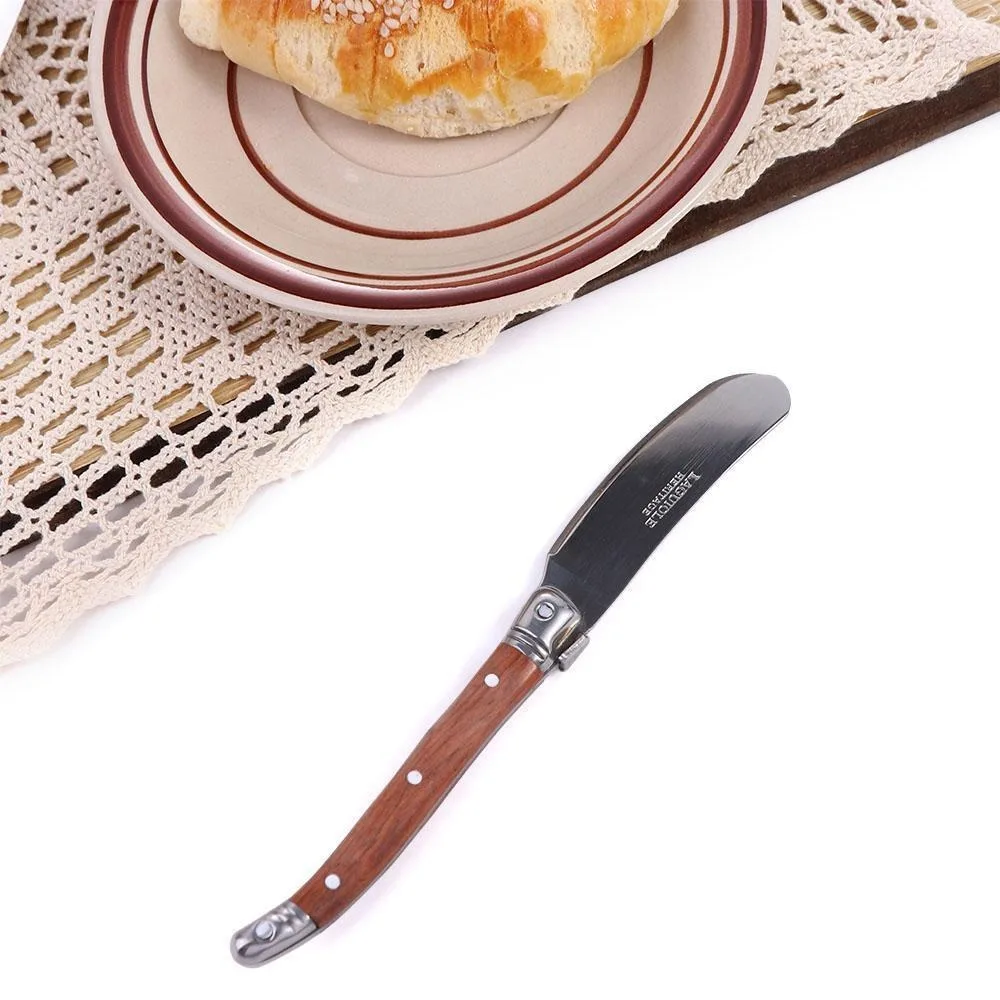 Kitchen Tools Butter Knife New Round Head Pear Handle Jam Spreading Scraper Print Pattern Stirring Spoon butter cutter utensil
