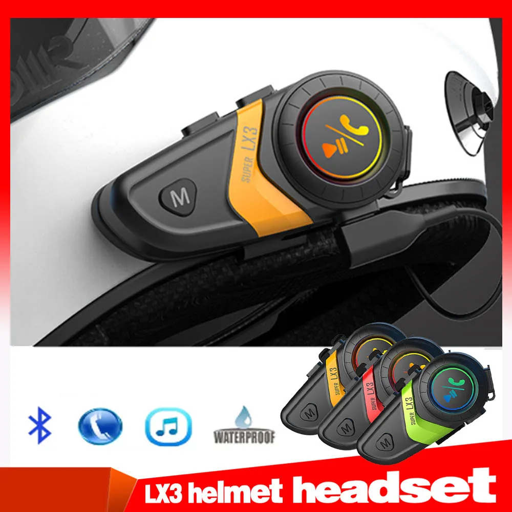 

Super LX3 Fashion Motorcycle Wireless Helmet Headset Waterproof IPX6 Bluetooth 5.0 Headphones Handsfree For Motorbike Earphone