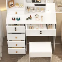 Туалетный столик с подсветкой, туалетный столик, комод, стол со стулом, светодиодное зеркало для макияжа — изображение 6