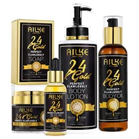 AILKE 24K Glod Flawlessly Skin Care Set, Whitening, Reduce Dark Spots, Pigmentation, Wrinkles, Moisturize, For All Skin Types 1