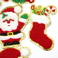 Buy New 1PC Iron On Patches Christmas Style Chenille Patches For Clothes Dress Jackets Cute Embroidery Project Craft Applique Online - Image 3