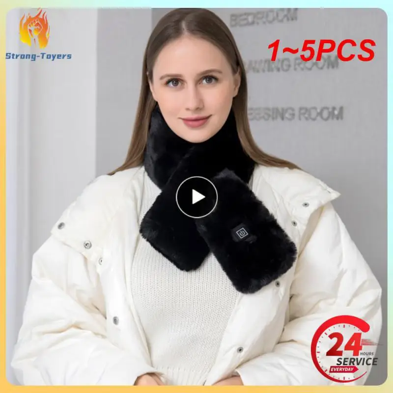 

Зимний теплый шарф с имитацией кроличьего меха, 1-5 шт., перезаряжаемый через Usb шейный воротник, защита от протекания, можно мыть