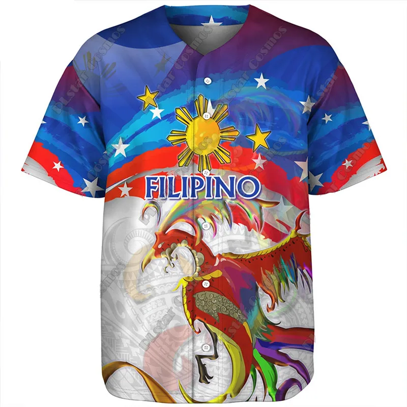 Fashion men's 3D printing Filipino customized personalized baseball shirt Polynesian tribal tattoo baseball shirt