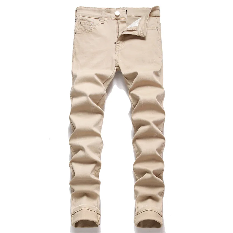 

Men's fashion jeans Fashion stylish streetwear motorcycle business ripped mens slim jeans