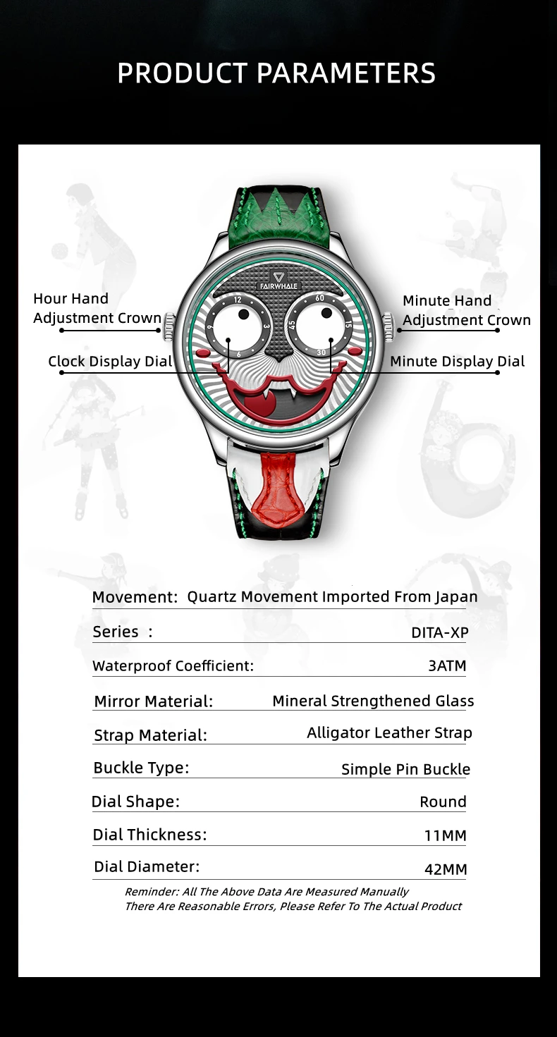Mark Fairwhale New Fashion Clown Watch Men'S Automatic Non-Mechanical Watch Personality Waterproof Trend Student Male
